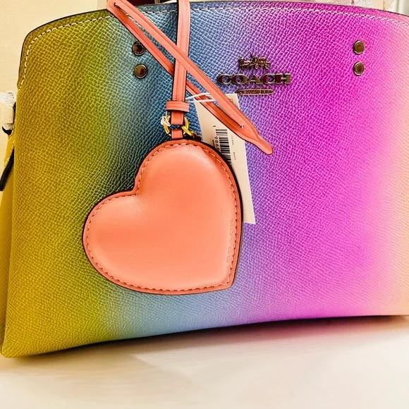 Coach Genuine Leather Puffy Heart Bag Charm/ Keychain - Picture 14 of 15